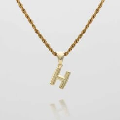 Mini Bubble Initial Necklace -Prya Store Mini Bubble Initial Necklace H gold PRYA