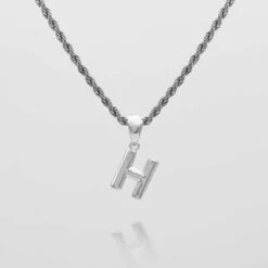 Mini Bubble Initial Necklace -Prya Store Mini Bubble Initial Necklace H silver PRYA