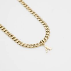 Mya Initial Necklace | Thick Cuban -Prya Store MyaCubanInitialNecklace A 03 PRYA