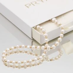 Nadia Pearl Bead Necklace -Prya Store Nadianecklace1 gold PRYA