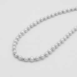 Nadia Pearl Bead Necklace -Prya Store Nadianecklace3 silver PRYA
