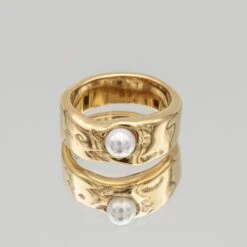 Nadine Pearl Ring 9 Nadine Pearl Ring -Prya Store Nadinerings3 gold PRYA