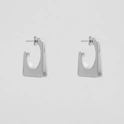 Nola Square Earrings -Prya Store NolaEarringSideSilver