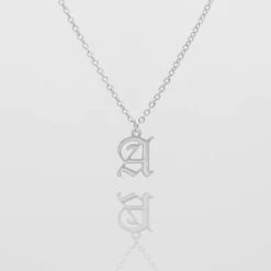 Old English Initial Necklace