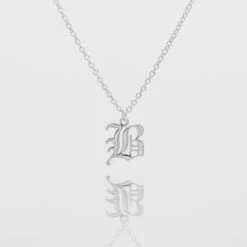 Old English Initial Necklace -Prya Store Old English Initial B 01 PRYA Edit 2