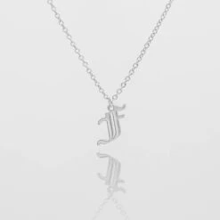Old English Initial Necklace -Prya Store Old English Initial F 01 PRYA Edit 2