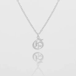 Old English Initial Necklace -Prya Store Old English Initial G 01 PRYA Edit 2