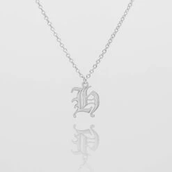 Old English Initial Necklace -Prya Store Old English Initial H 01 PRYA Edit 2