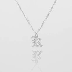 Old English Initial Necklace -Prya Store Old English Initial K 01 PRYA Edit 2