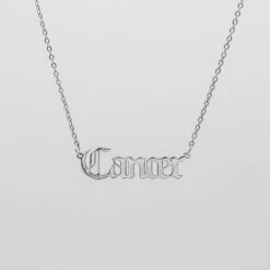 Old English Zodiac Name Necklace -Prya Store Old English Zodiac Necklace Cancer 01 PRYA 2