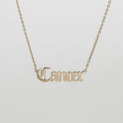 Old English Zodiac Name Necklace -Prya Store Old English Zodiac Necklace Cancer 01 PRYA 1