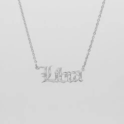 Old English Zodiac Name Necklace -Prya Store Old English Zodiac Necklace Libra 01 PRYA 2