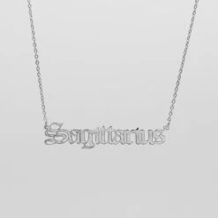 Old English Zodiac Name Necklace -Prya Store Old English Zodiac Necklace Sagittarius 01 PRYA 2