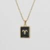 Onyx Zodiac Symbol Necklace