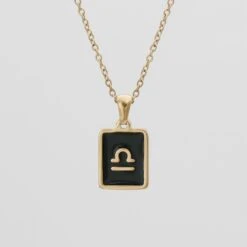 Onyx Zodiac Symbol Necklace 20 Onyx Zodiac Symbol Necklace -Prya Store OnyxZodiacSymbols Libra