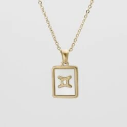Opal Zodiac Symbol Necklace -Prya Store OpalZodiacnecklace Gemini 01 PRYA