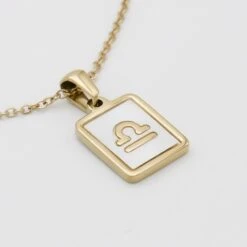 Opal Zodiac Symbol Necklace -Prya Store OpalZodiacnecklace Libra 02 PRYA