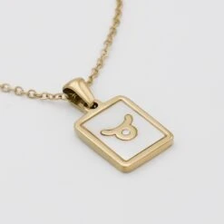 Opal Zodiac Symbol Necklace -Prya Store OpalZodiacnecklace Taurus 02 PRYA