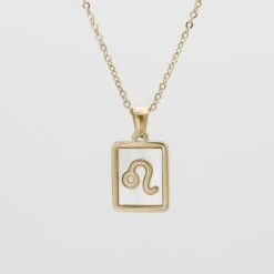 Opal Zodiac Symbol Necklace -Prya Store OpalZodiacnecklace leo 01 PRYA