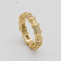 Ava Bamboo CZ Ring