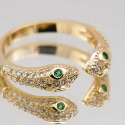 Sadie Double Snake Head Ring -Prya Store P1280415 3