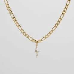 ICY Lightning Bolt Figaro Necklace