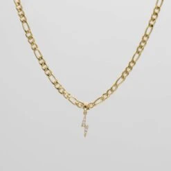 ICY Lightning Bolt Figaro Necklace -Prya Store P1290311