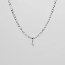ICY Lightning Bolt Cuban Necklace -Prya Store P1290315 3