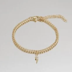 ICY Lightning Bolt Cuban Anklet