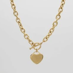 Hayley Heart T-Bar Necklace