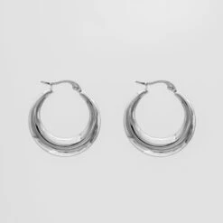 Lina Hoop Earrings | Silver -Prya Store P13105871