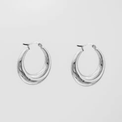 Lina Hoop Earrings | Silver -Prya Store P13105881