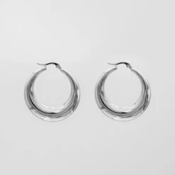 Lina Hoop Earrings | Silver -Prya Store P13105911