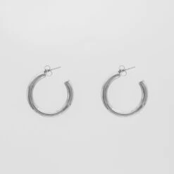 Tia Classic Hoop Earrings -Prya Store P1310603silver Recovered