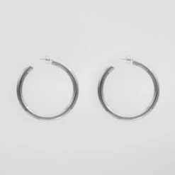 Tia Classic Hoop Earrings -Prya Store P1310617silver Recovered