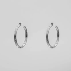 Tia Classic Hoop Earrings -Prya Store P1310633silver Recovered