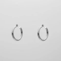 Tia Classic Hoop Earrings -Prya Store P1310852silver