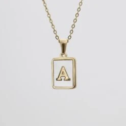 Opal Initial Necklace