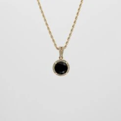 Clarissa Onyx Round Necklace -Prya Store P1370052