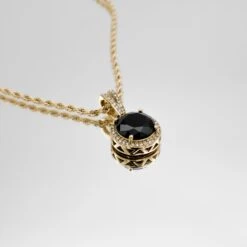 Clarissa Onyx Round Necklace -Prya Store P1370058