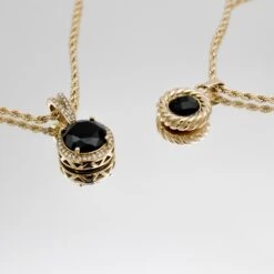Esme Onyx Round Necklace -Prya Store P1370059