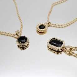 Esme Onyx Round Necklace -Prya Store P1370066