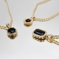 Clarissa Onyx Round Necklace -Prya Store P1370067