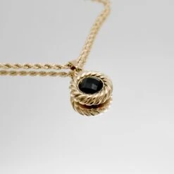 Esme Onyx Round Necklace -Prya Store P1370079