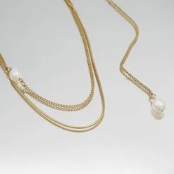 Grace Pearl Layered Necklace -Prya Store P1370277