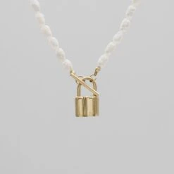 Freya Pearl Lock Necklace
