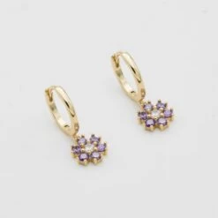 Fleur Huggie Earrings -Prya Store P1670718