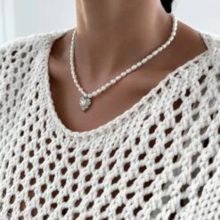 Amber Pearl Heart Necklace -Prya Store PDP AmberNecklace 11