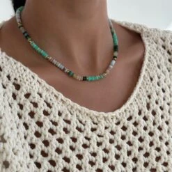 Ren Natural Stone Beaded Necklace -Prya Store PDP RenNecklace Sea