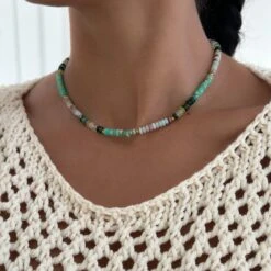Ren Natural Stone Beaded Necklace -Prya Store PDP RenNecklace Sea 4